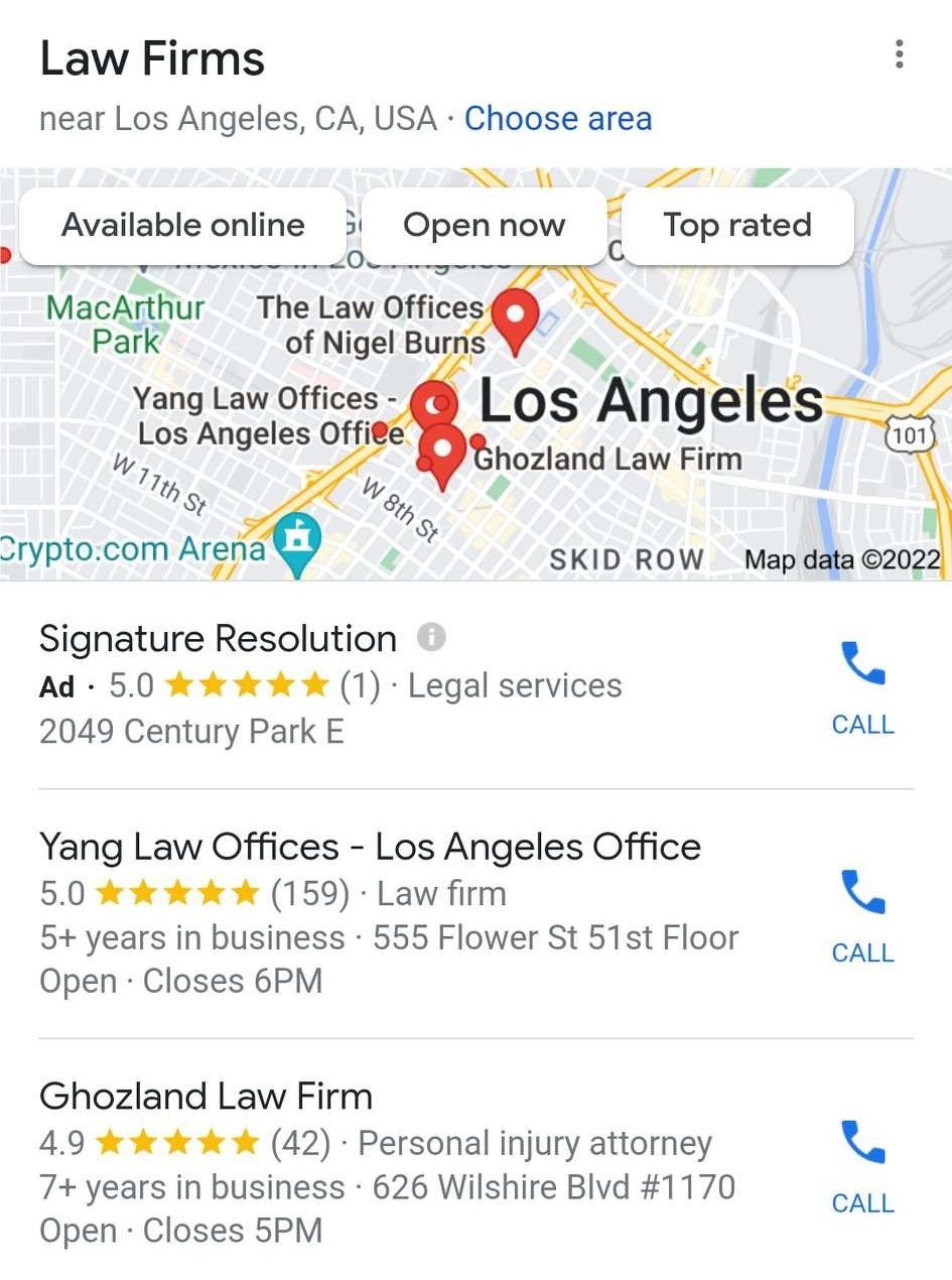law firm google mobile